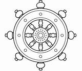 Roue Noble Buddhist Sentier Octuple Dharma Wheel Relay Buddhism Huit sketch template