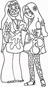 Hippie Coloring Pages Printable Drawings Hippy Clip Van Hippies Couple Getdrawings Imprimer Mandala Popular Template Illustrations sketch template