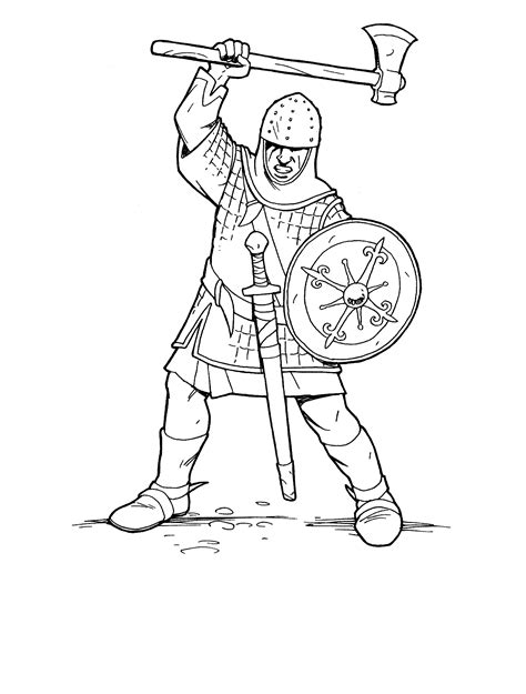 coloring page knight crusader