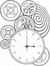 Steampunk Printable Clocks Gear Coloringpagesfortoddlers Coloringfolder sketch template