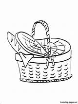 Picnic Basket Coloring Getdrawings Drawing Pages sketch template