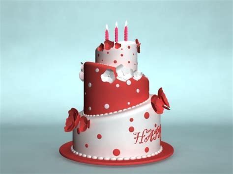 Birthday Cake 3d Model 3d Model Obj Fbx Ma Mb