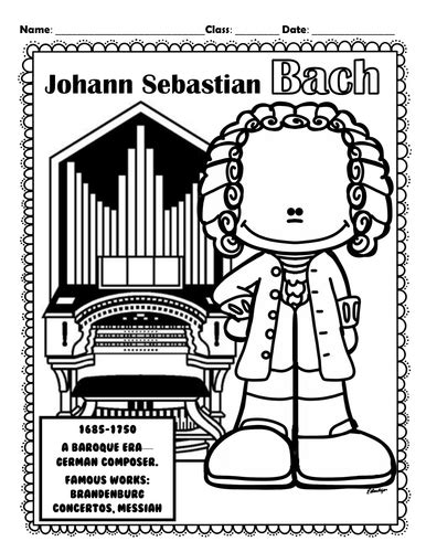 composer coloring pages  versions teaching resources