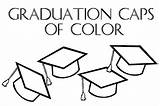 Graduation Coloring Pages Color Caps Diploma Cap Drawing Outline Getdrawings sketch template