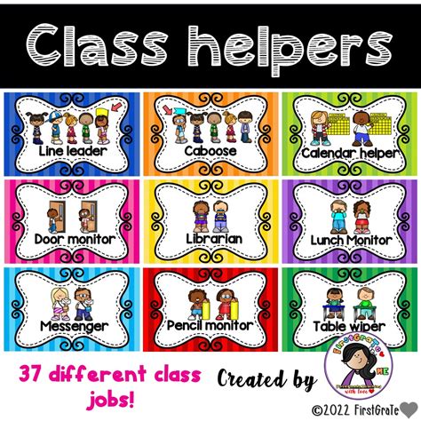 editable class helper cards   teachers