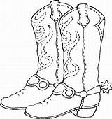 Coloring Cowboy Boots Pages Mickey sketch template