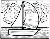 Printable Sailboats Sailboat Pages Coloring Clipart sketch template