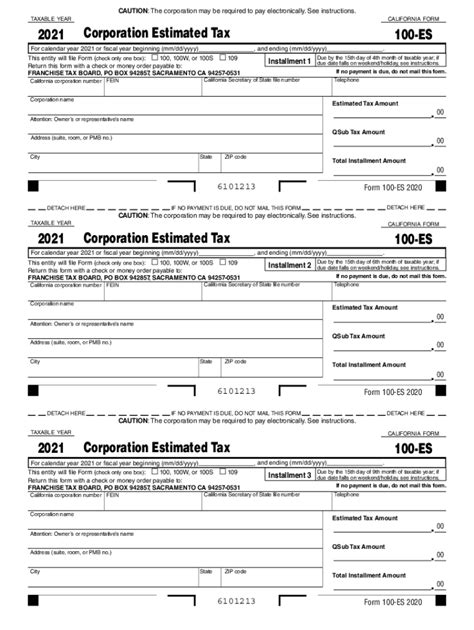 california estimated tax worksheet
