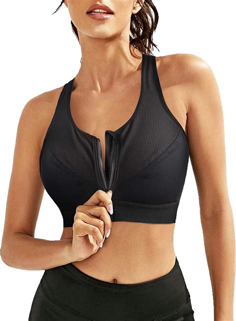 Rolewpy Front Closure Sport Bras Full Coverage Bra Women Wirefree With