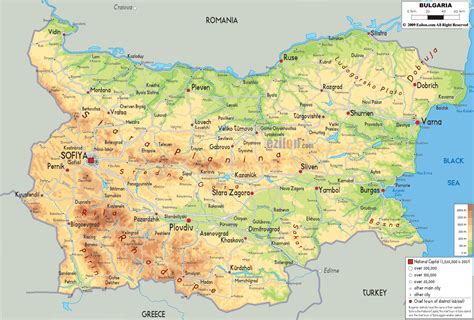 bulgaria terrain map