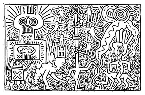 art coloring pages  adults keith haring art pop art coloring