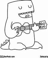 Ukulele Coloring Pages Colouring Getcolorings Color Getdrawings Printable sketch template