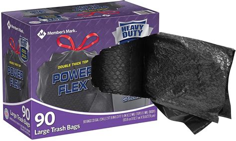 Members Mark 33 Gallon Power Guard Drawstring Trash Bags 90 Ct