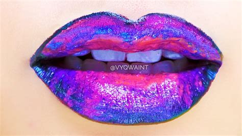 galaxy lips tutorial 💋 diy lipstick lip art youtube