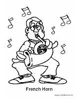 French Horn Player Coloring Activity Pages sketch template