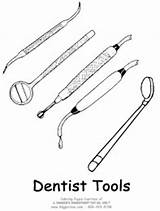 Dentist Coloring Tools Pages Giggletimetoys Dentists sketch template