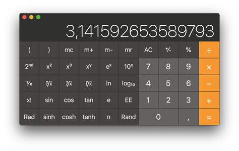 wetenschappelijke rekenmachine op je mac gebruiken