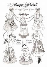 Paper Doll Victorian Dolls Coloring Printable Pages Vintage Costume Choose Board Color Girls sketch template