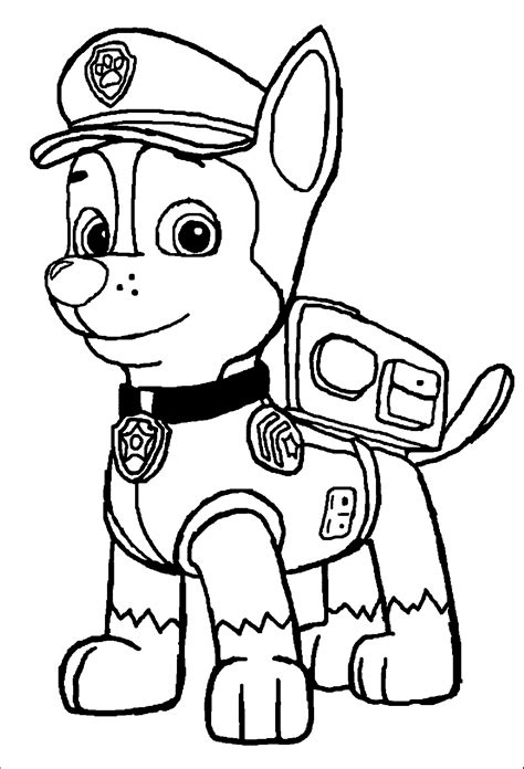 paw patrol coloring page chase archives coloring page  kids coloring home