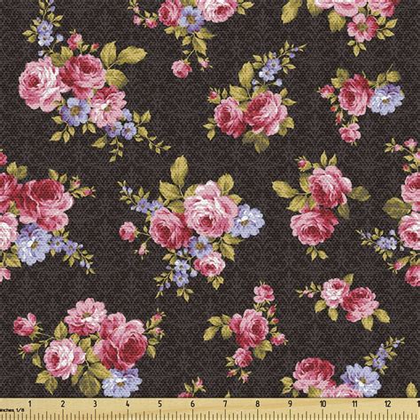 rose fabric   yard upholstery pattern   fashioned corsage