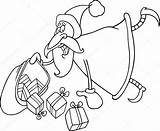 Claus Weihnachtsmann Ausmalen Colorear Navidad Geschenken Sack Stockvektor Papai Presentes sketch template