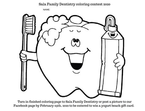 dental health awareness month coloring contest sala family dentistry