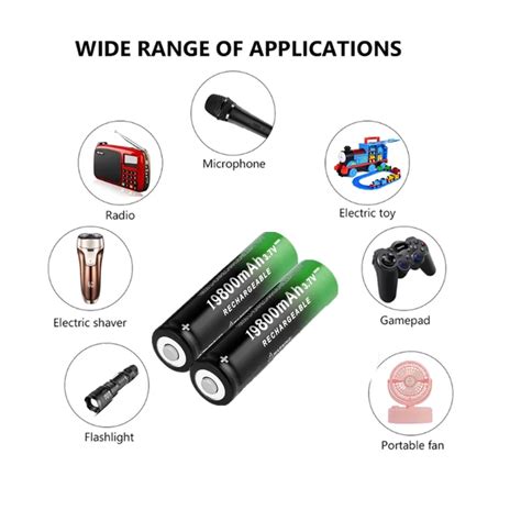 mah li ion battery rechargeable lithium batteries  flashlight