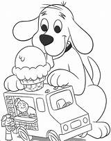 Clifford Coloring Pages Printable Ice Cream Dog Red Sheet Print Eating Kids Curious George Puppy Big Sheets Cone Colouring Cute sketch template
