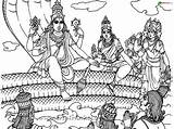 Vishnu Inde Gods Goddesses Coloriages Adultos Adultes Colorier Protecteur Après Univers Mythologie Hindoue Designlooter sketch template