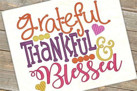 grateful thankful blessed embroidery design