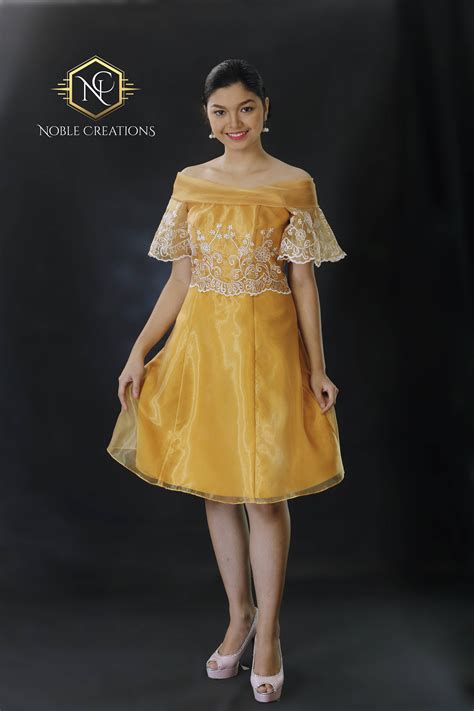sale filipiniana dress barong tagalog philippine national costume embroidered silk organza gold