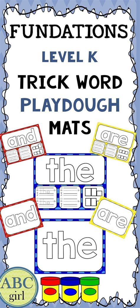 fundations level  aligned trick words playdough mats