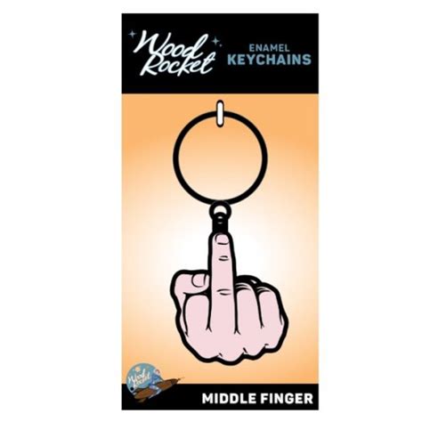 Wood Rocket S Middle Finger Enamel Keychain Sex Toys And Adult