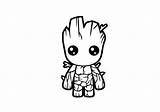 Avengers Coloring Pages Easy Color Groot Cute Kids Draw Looking Very Printable Pdf Adults sketch template