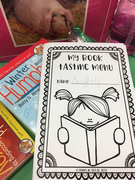 printable book tasting menu students explore  classroom library