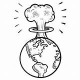 Doodle Atomique Mushroom Champignon Nuke Croquis Explosion Apokalypse Skizze Szkic Royalty Lhfgraphics Globalen Vektors Vektor Globale Grzyb Atomowy sketch template