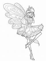 Winx Butterflix Coloring Pages Bloom Tynix Lineart Color Trix Kids sketch template