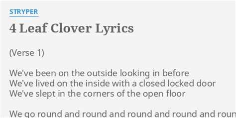 4 Leaf Clover Lyrics Lyricswalls