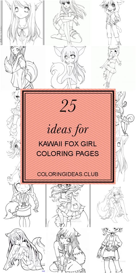 ideas  kawaii fox girl coloring pages coloring pages  girls