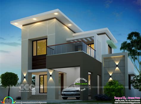 beautiful flat roof model contemporary residence  sq ft kerala home design bloglovin