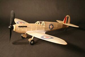 spitfire complete model rubber powered balsa wood aircraft kit