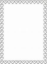 Heart Borders Border Frames Clipart Marcos Para Valentine Hojas Paper Clip Randen Kaders Hearts Negro Pages Blanco Bordes Word Con sketch template