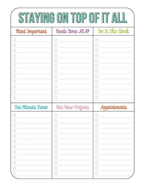 printable adhd schedule template