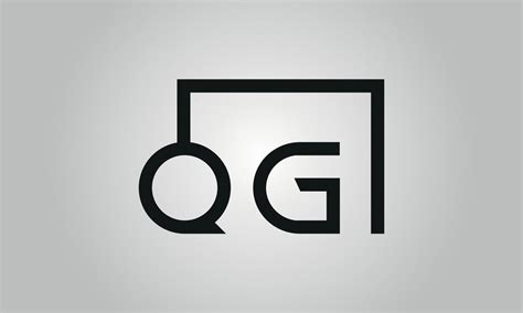letter qg logo design qg logo  square shape  black colors vector  vector template