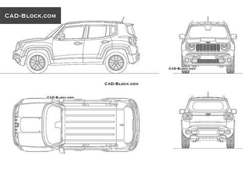 jeep renegade cad model autocad drawing