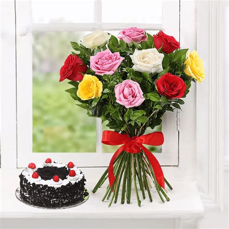 elegant wishes flowers  black forest cake  sendflowerspk