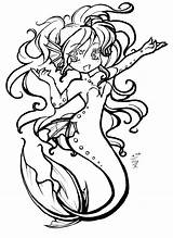 Mermaid Coloring Anime Pages Chibi Printable Color Girl Deviantart Kids Getcolorings Caged Heart Print Getdrawings sketch template