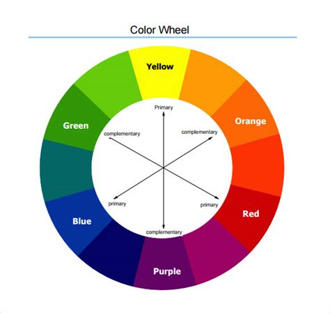 sample color wheel chart templates