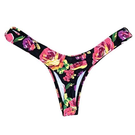 buy women brazilian print bikini bottom thong beach swimwear at