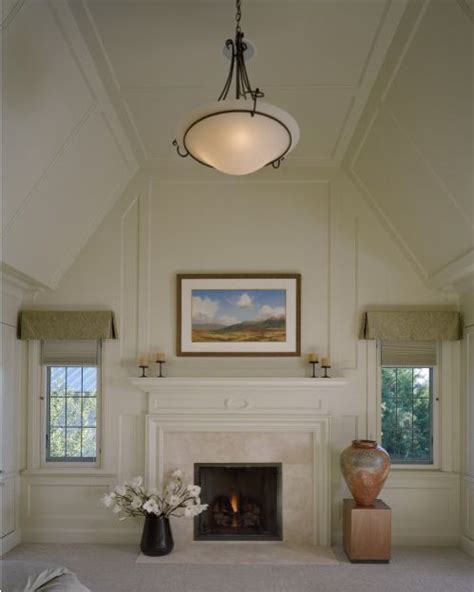 vaulted paneled ceiling   flat top living